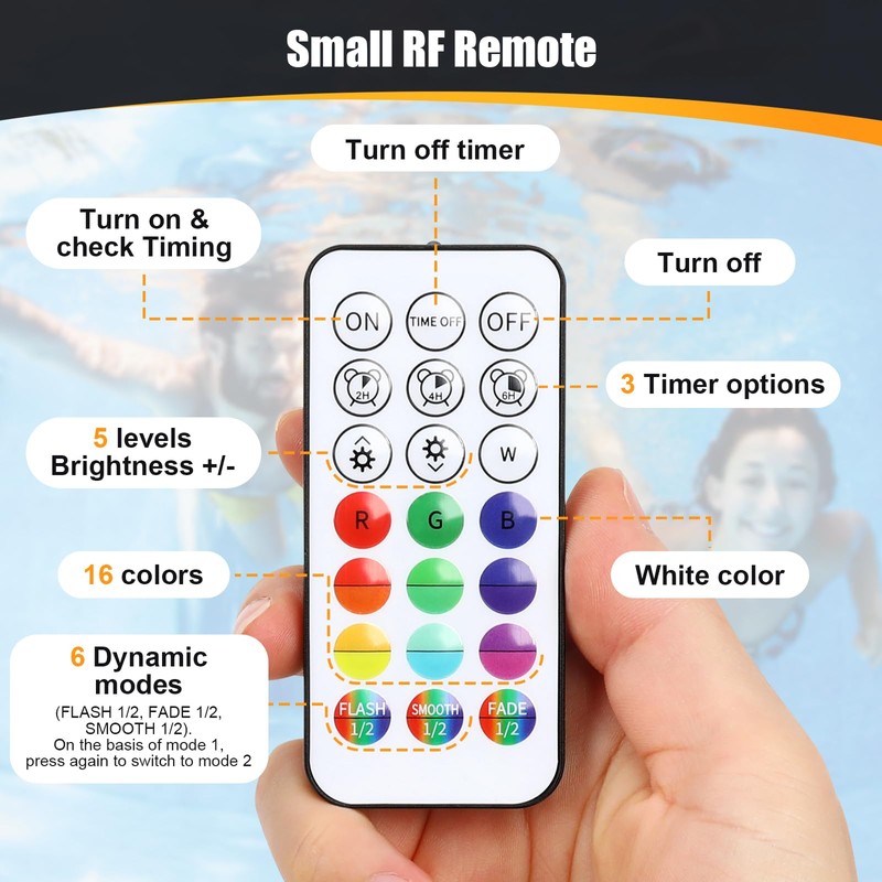 Upgraded Solar-Powered Digital Pool Thermometer Floating Pool Lights with Backlit
