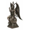 MystiKraft 15" Height Large Baphomet On Globe Statue Sabbatic Goat