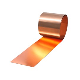 Winfox Copper Sheet Roll 1000mm x 100mm x 0.1mm - 99.9% Pure Copper Strip for Crafts, Repairs, Roofing