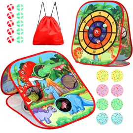 Bean Bag Toss Game for Kids/Double-Sided Foldable Cornhole Board/Backyard Beach Yard Outdoor Toys for Kids Ages 4-8/5-Second Setup/Party Supplies for Kids