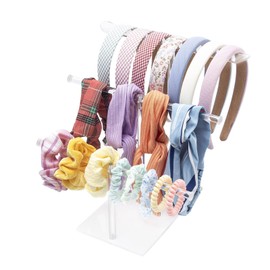 Vataiky Acrylic Headband Holder Three Layers Hair Accessories Organizer Girl Scrunchie Holder Transparent Headband Holder Scrunchie Organizer
