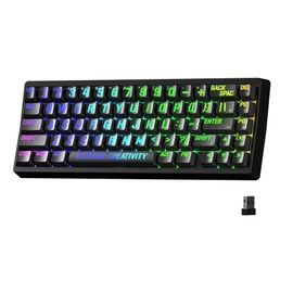 x XVX M67 Wireless 60% Percent Keyboard, QMK/VIA Topographic Gaming Keyboard, Tri-Mode Thocky Creamy Mechanical Key board, Hot Swappable Gasket Mount RGB IMD Tech for Win/Mac, Miami Theme, Black