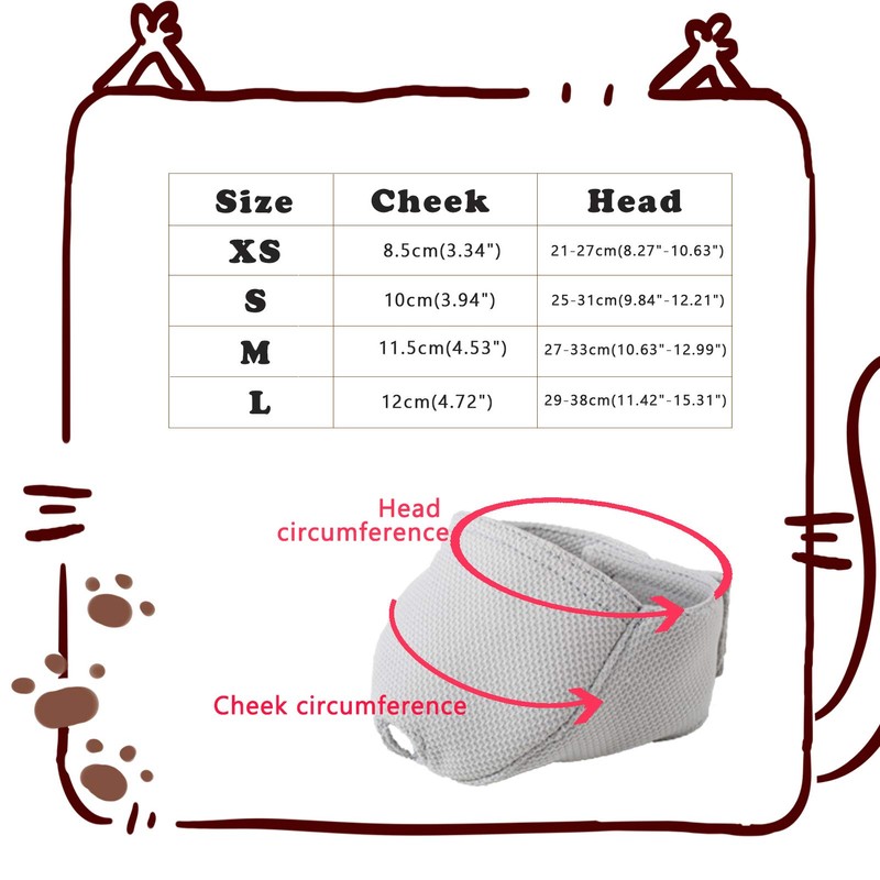 wintchuk Cat Muzzle with Soft Flexible Fabric, Cat Mask Mouth
