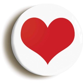 Ozorath RED HEART BADGE BUTTON PIN (Size is 1inch/25mm diameter) VALENTINE LOVE PEACE