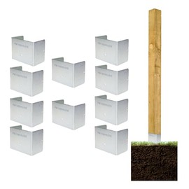 Timber Fence Post Strimmer Protection Guards | Fits 3x3" 75x75mm Square Posts | Pack of 10