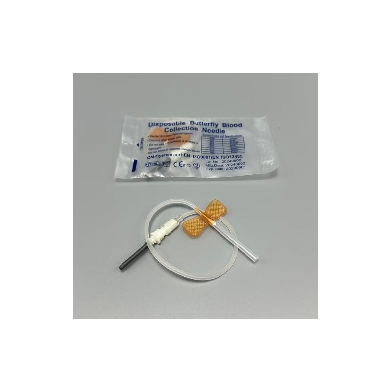 Veterinary Butterfly Shaped Blood 25g Collection Needle, Winged Blood Collection