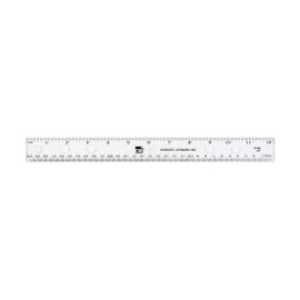 Charles Leonard Plastic Ruler, Double Bevel, 12 Inches, Clear, 36-Pack (77136)