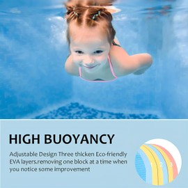 ZJchao Entrenador de Natación con Flotador Trasero, Entrenador de Flotador Trasero de Cintura de Natación EVA Ajustable de 3 Capas para Niños, Natación, Deporte, Piscina, Lección