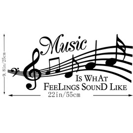 Music is What Feelings Sound Like Vinyl Removable Wall Art Home Décor Quotes Decal Sticker