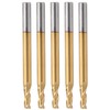 5Pcs 3‑Flute Flat End Milling Cutter Ti Plating Router Bits