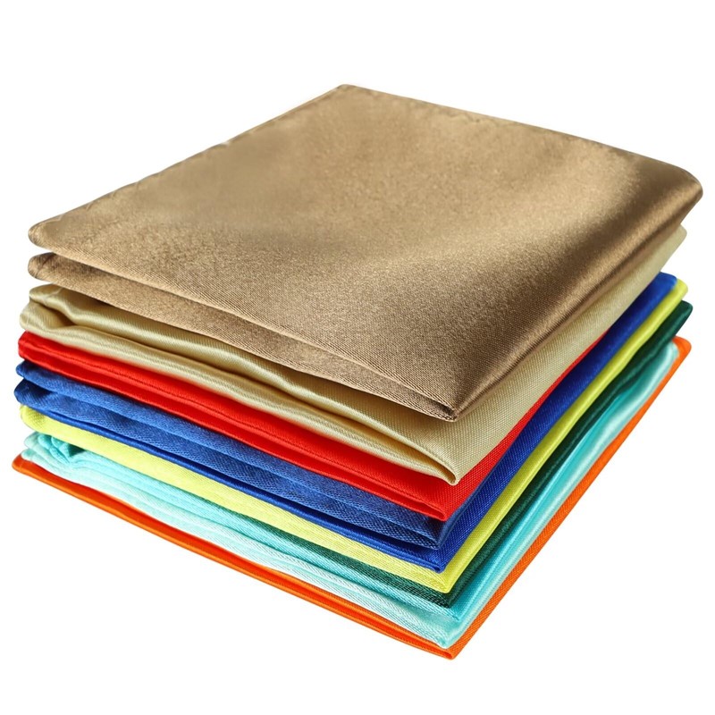 FELYSIK Men Pocket Squares Set for Suit Tuxedo, Satin Handkerchief