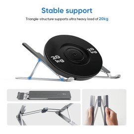 XP-Pen Soporte para Tableta de Dibujo para Escritorio, Soporte Portátil Plateado para Tableta Gráfica y Pantalla Táctil, Elevador de Computadora de Al