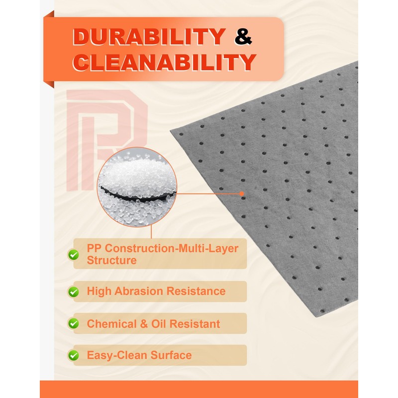 15" Wx25'L Oil & Water Absorbent Pads Mat Roll |