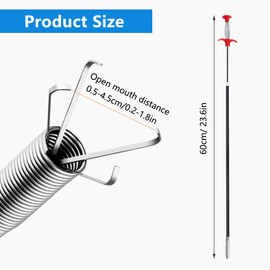 Pack of 3 Flexible Claw Grippers, 60 cm Telescopic Gripper, Drain Gripper for Pipe Cleaning, Pipe Cleaning Spiral Gripper Set, Drain Gripper, Telescopic Gripper for Kitchen, Bathroom, Sink Clogging