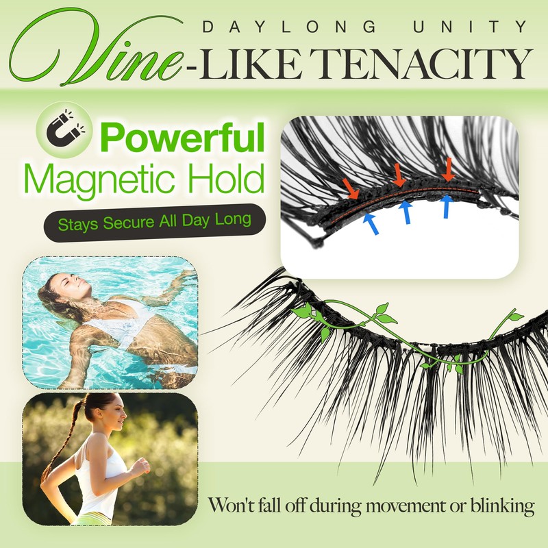 LASHVIEW LASHVIEW Magnetic Eyelashes Natural Look, Reusable Soft Magnetic Lashes
