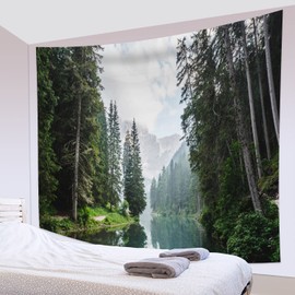 ChloropLastid Green Forest Tapestry 80x60 Inch Living Room Bedroom Decor