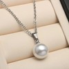 Qimily 18K Gold Freshwater Cultured White Pearl Pendant Necklace 9-10mm