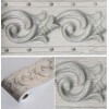 Elegant Grey Floral Molding Wallpaper Border Peel Stick Home Ceiling