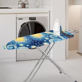 Flashideas Starry Night Ironing Board Cover and Pad- 52" x 13" Iron Board Cover with Padding Fits Standard Size, Iron Board Cover Accessories