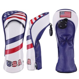 SelectPlaza Custom Design ◆ American Flag Head Cover USA Flag ◆ Driver/Fairway Wood/Utility/Putter DR FW UT Select Plaza (Free, Utility)