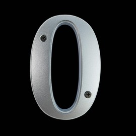 Unique 5-Inch High Acrylic House Numbers - Rustproof & Anti-fade Mailbox Number/Float or Flush Mount - Enhance Home Address Visibility/Silver Finished/Number 0