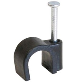 RosenetSys 8mm Black Round Cable Clips - Outdoor Use - 100 PACK