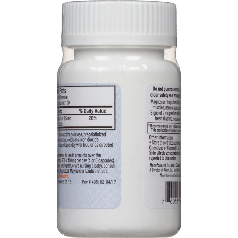 UroMag Sugar-Free Magnesium Oxide Supplement, 100 Count, Low Dosage Magnesium