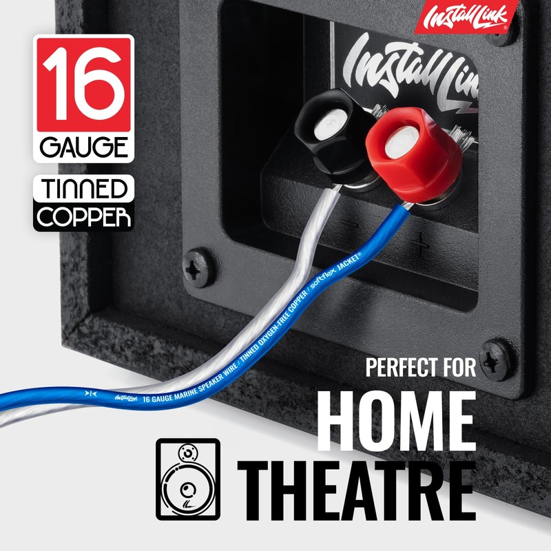 Install Link 16 Gauge Speaker Wire Cable (50 Feet) for