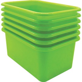 Teacher Created Resources Lime Small Plastic Storage Bin 6-Pack (TCR2088574)