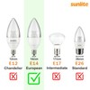 Sunlite 41611 LED B10 Clear Torpedo Tip Chandelier Light Bulb,
