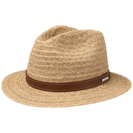 Stetson Nark Traveller Toyo Straw Hat - Traveller Hat Made of Toyo Straw - Beach Hat Women/Men - Summer Hat with Lining Band (Cotton) - Sun Hat Spring/Summer - Hat, natural