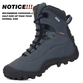 XPETI Men’s Thermator Mid-Rise Waterproof Lightweight Hiking Boot Insulated Non-Slip Grey 10
