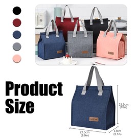 Cool Bag, Cooler Bag, Lunch Bags for Women Men, Insulated Picnic Lunch Bag, Lunch Bag Tote, Cool Bag Portable Lunch Box, Ladies Lunch Tote Bags for Work, Foldable Cool Box for Camping(Navy Blue)