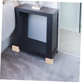 Operitacx 2Pcs Heavy Duty Wooden Bed Risers Skid Furniture Lifts for Couch Sofa Table Legs Durable Stable Riser Blocks Prevent Sliding Noise Installation