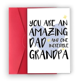 Funny Grandpa Fathers Day Cards from Kids, Unique Father's Day Card for Granddad from Granddaughter Grandson, Cute Fathers Day Card for Grandpa Dad Step Granddad