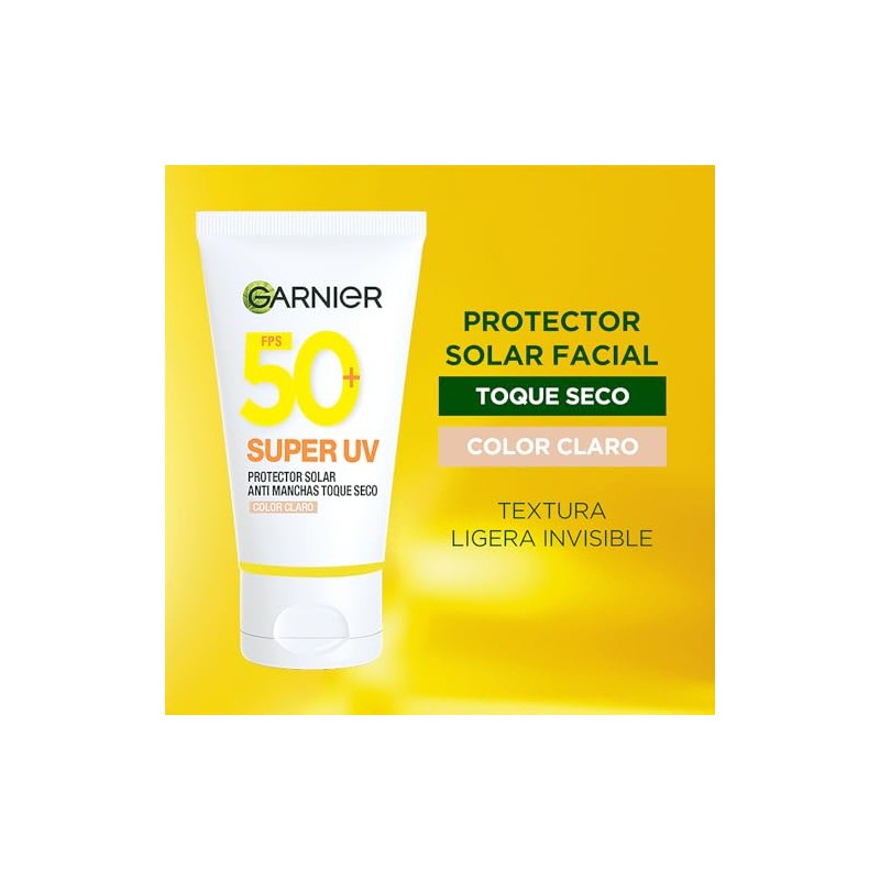 Garnier Protector Solar FPS50 Super UV Toque Seco Color Tono