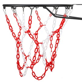 Yyiwhmy Basketball Net Replacement Heavy Duty,Resin Material, Anti-Rust Use Indoor Outdoor Standard 12-Ring Basketball Hoop（Red White ）