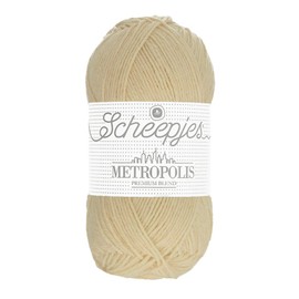 Scheepjes Metropolis Wool Yarn - 50g in Creme for Knitting and Crocheting Projects