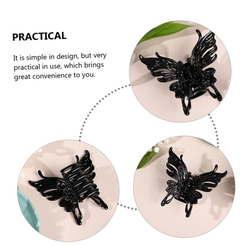 PACKOVE 3Pcs Large Butterflies Hair Claw Clips Hair Holders for