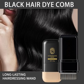 Black Hair Color Stick, Root Touch-Up Stick,Hair Colouring Cream Comb, Black Hairs Mascara for Women & Men,Compact and Portable
