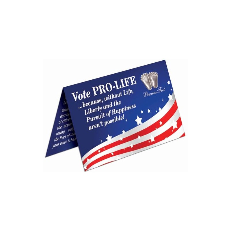Precious Feet, Silver-Colored, Vote Pro Life Card Jewelry, Lapel Pin