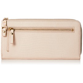 Topkapi LUCIA Lucia Italian Leather, Lizard Embossed Long Wallet with L Zipper Gusset, pale beige
