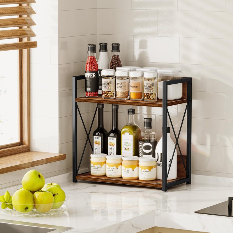 Giikin Kitchen Counter Shelf, Kitchen Countertop Organizer, 2 Tier Spice
