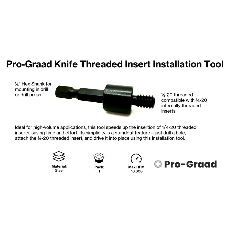 Pro-Graad R042 1/4-20 Threaded Insert Driver, Knife Threaded Insert Installation
