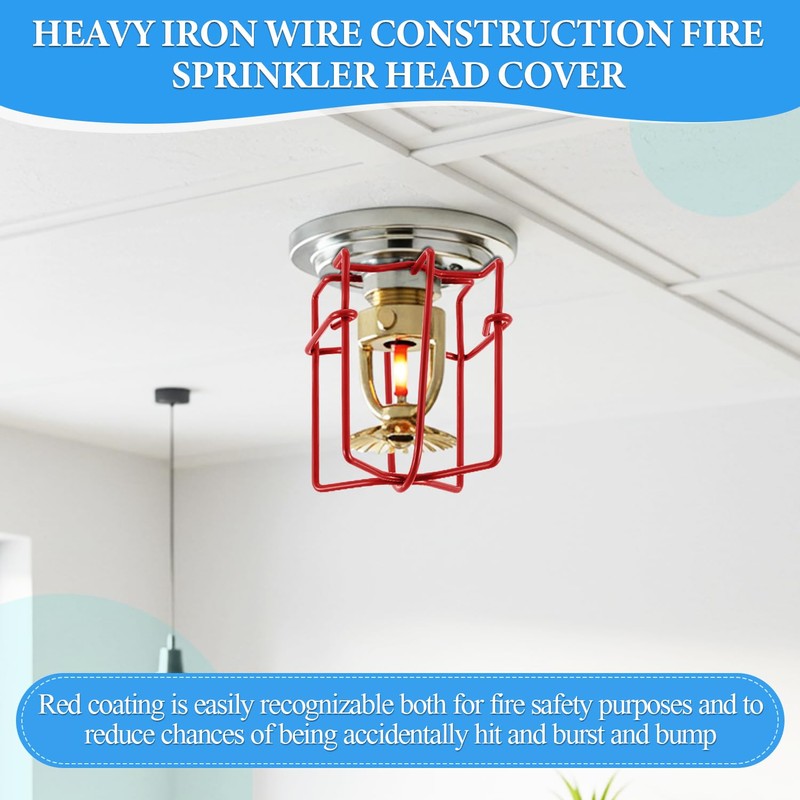Shimeyao 8 Pcs 1/2" Red Fire Sprinkler Head Cage Guard