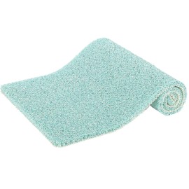 Rzoysia 0.6" Thick Non Slip Bath Tub Shower mat 16x24Inch Bathmat for Tub PVC Loofah Foot Massage Mat for Bathroom Without Suction Cups Quick Drying Blue