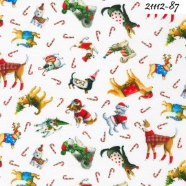 Robert Kaufman Christmas Jambree cotton quilt fabric Kaufman 21111-373 Little 2" Hot coco mugs