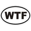 WTF Oval Bumper Sticker Car, Window 4" x 6"