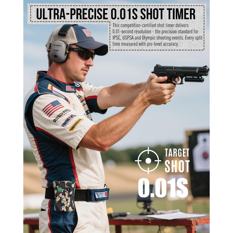 Professional Shot Timer for Shooting Competition, 0.01s Precision Tactical Training