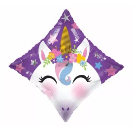 No Brand 17" Unicorn on Diamond Shaped, Unicorn Party, Princess Party, Princess Birthday
